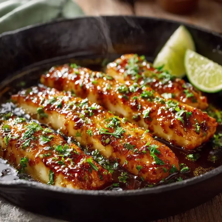 Garlic Butter Cod Strips with Sweet Chili Lime Sauce Recipe