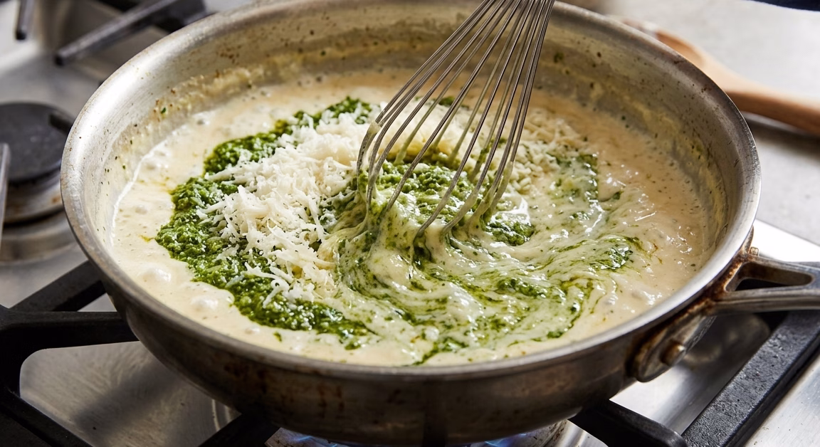 Creamy Chicken Pesto Pasta Recipe