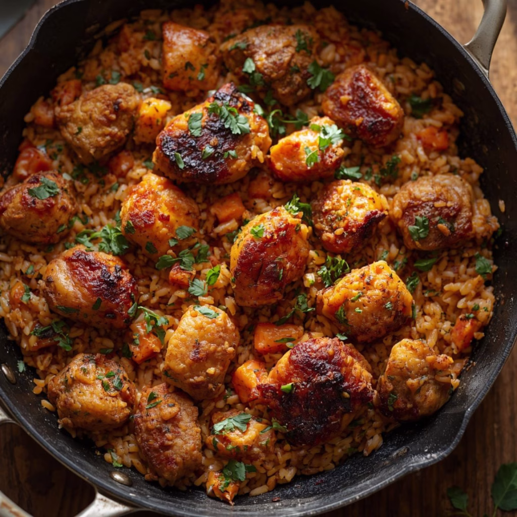Golden Ground Turkey and Rice Skillet Recipe