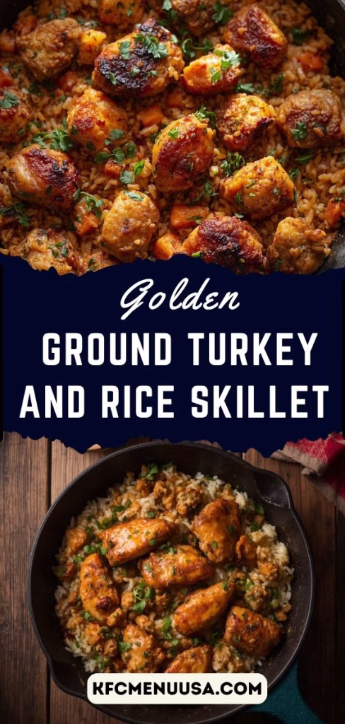 Golden Ground Turkey and Rice Skillet Recipe