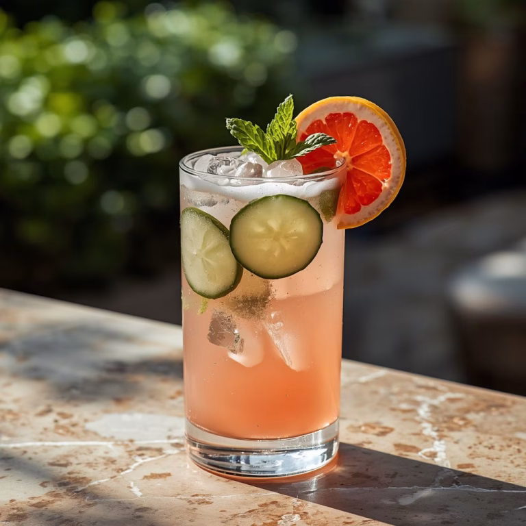 Grapefruit Gin Fizz With Cucumber Recipe