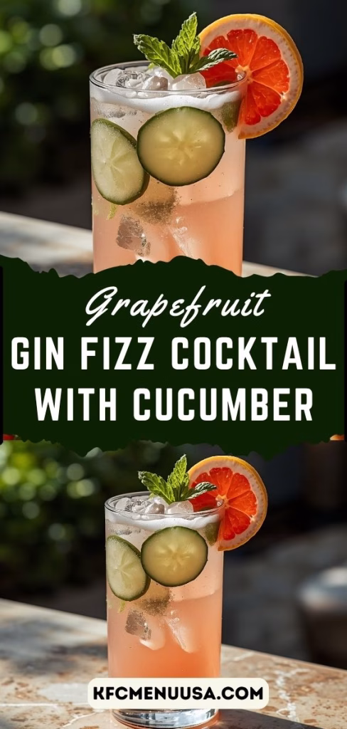 Grapefruit Gin Fizz With Cucumber Recipe