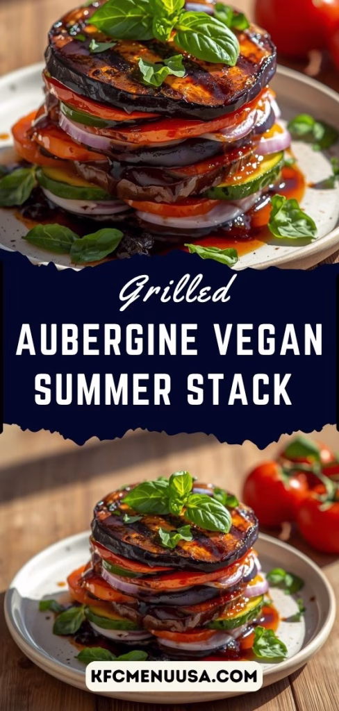 Grilled Aubergine Vegan Summer Stack Recipe