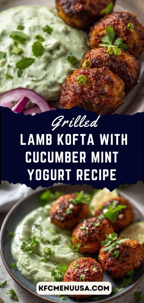 Grilled Lamb Kofta with Cucumber Mint Yogurt Recipe
