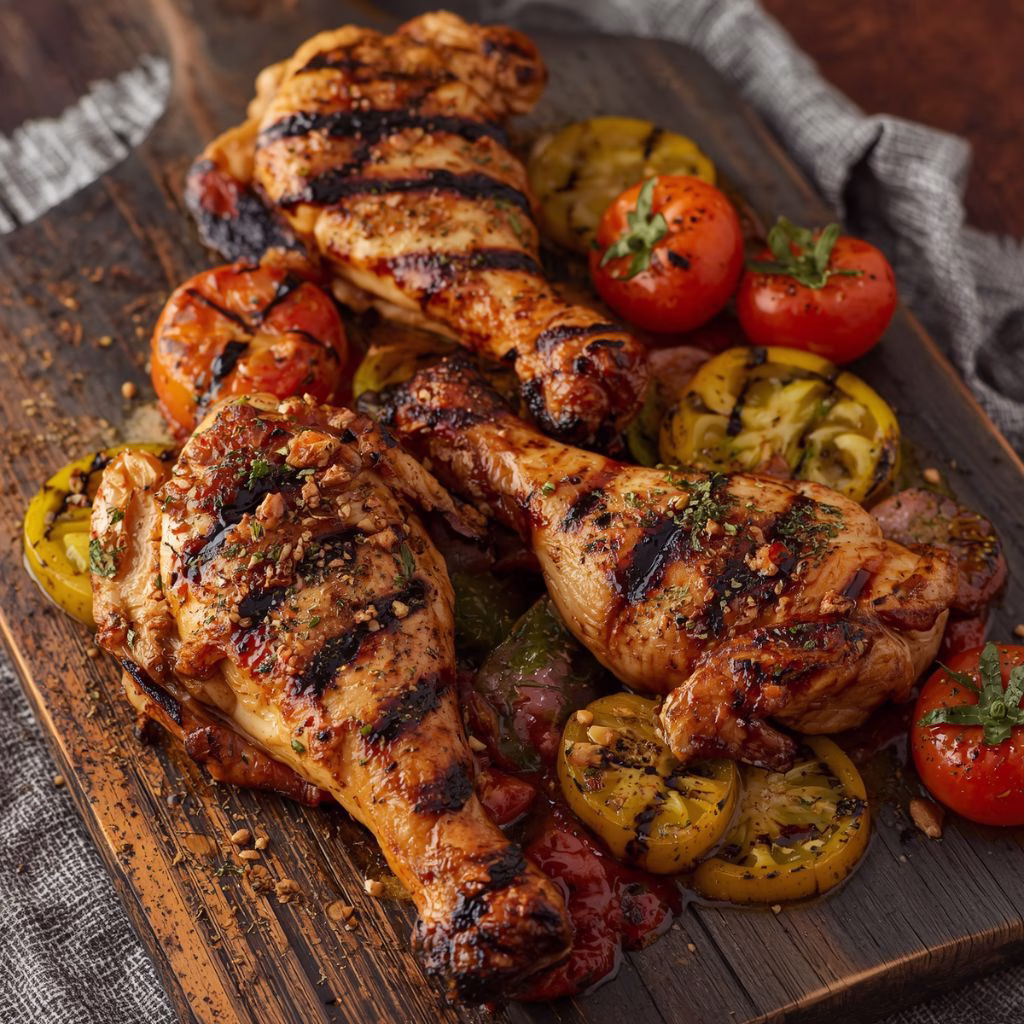 Grilled Zhoug Chicken & Tomatoes Recipe