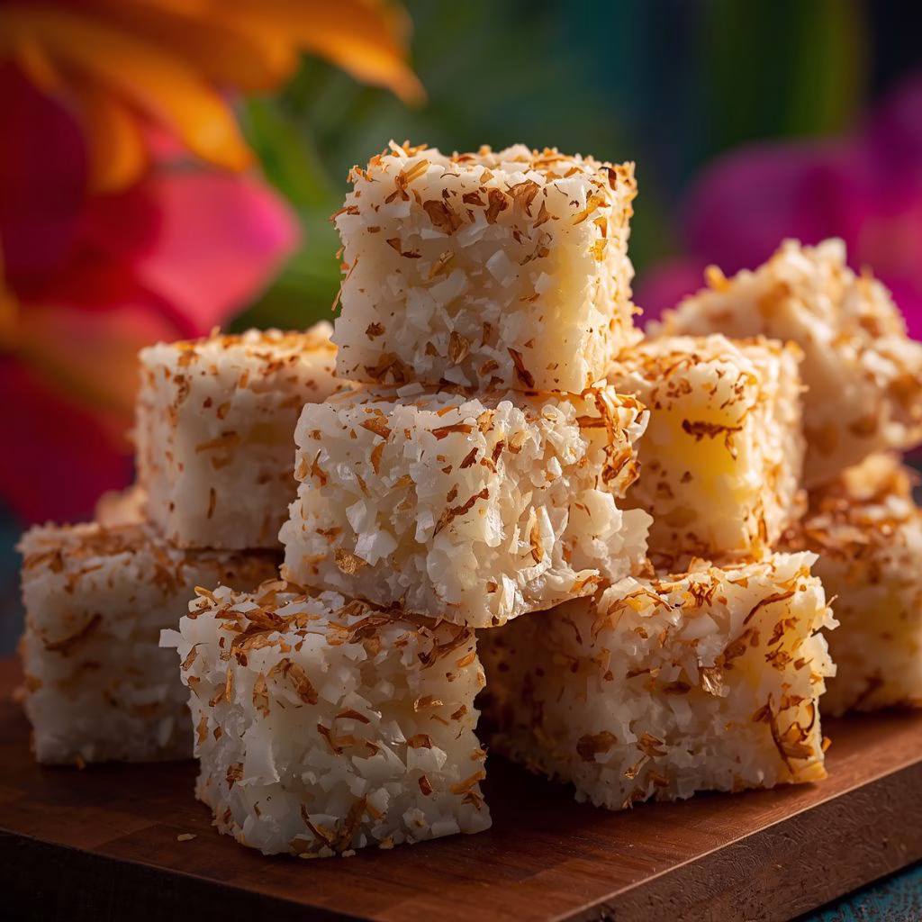 Haupia Coconut Squares with Toasted Coconut Recipe