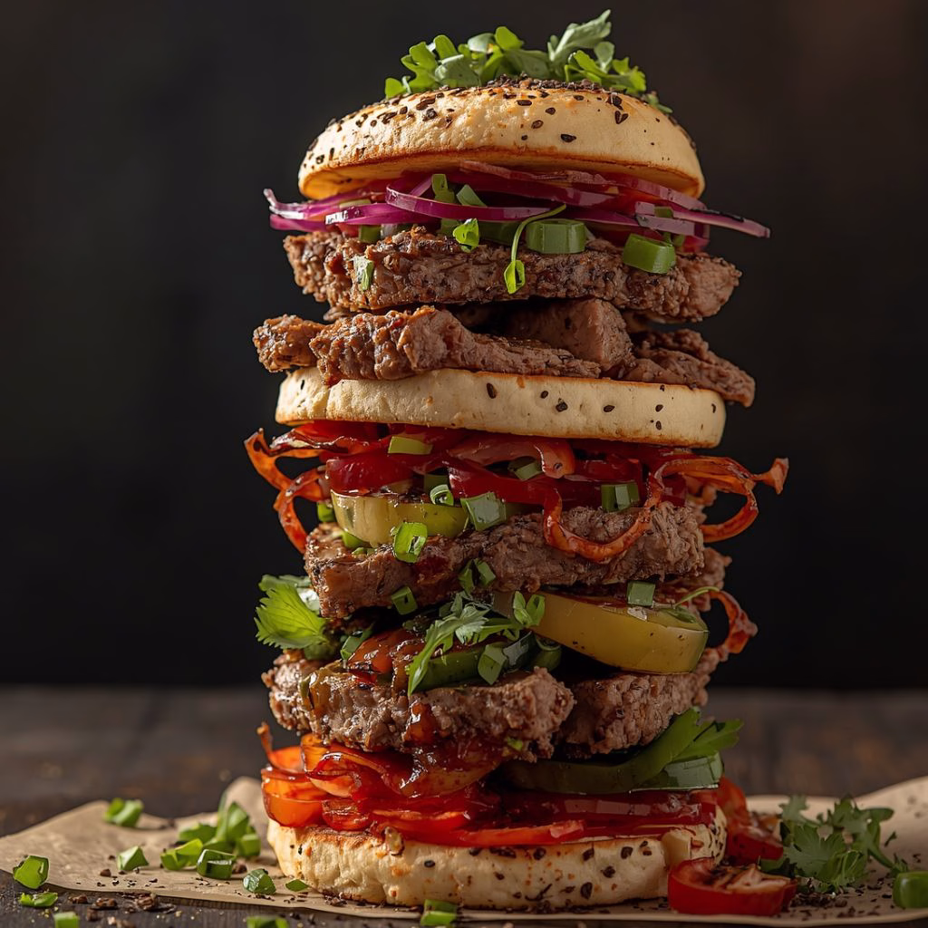 Juicy Shawarma-Style Beef Stack Recipe