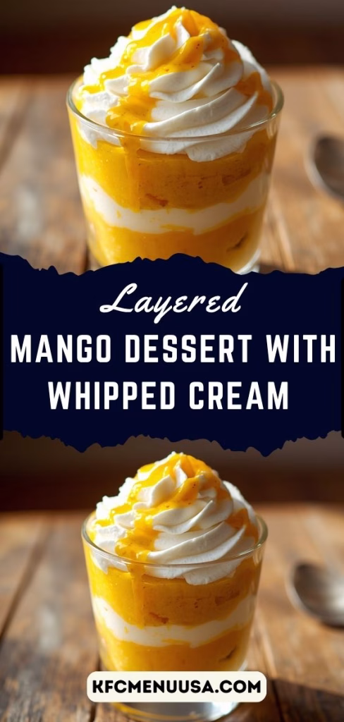 Layered Mango Dessert with Whipped Cream Recipe