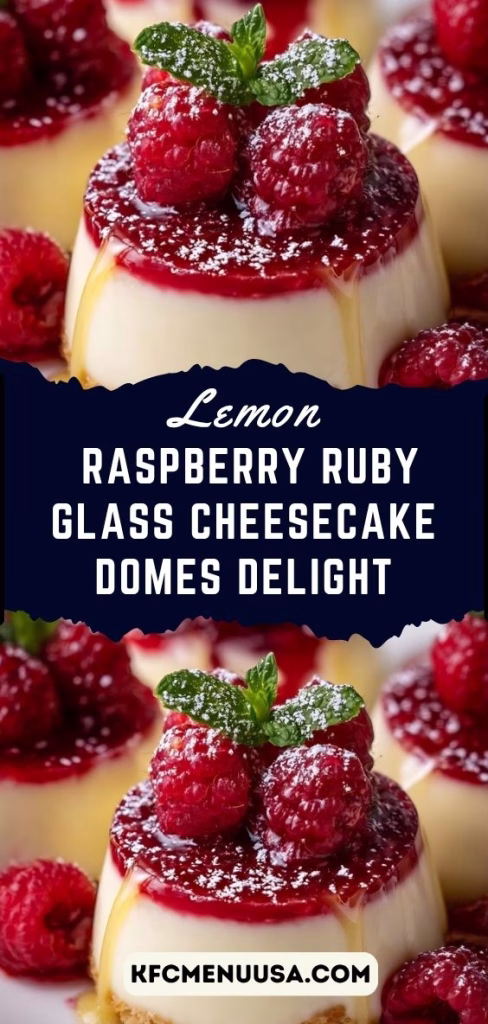 Lemon Raspberry Ruby Glass Cheesecake Domes Delight