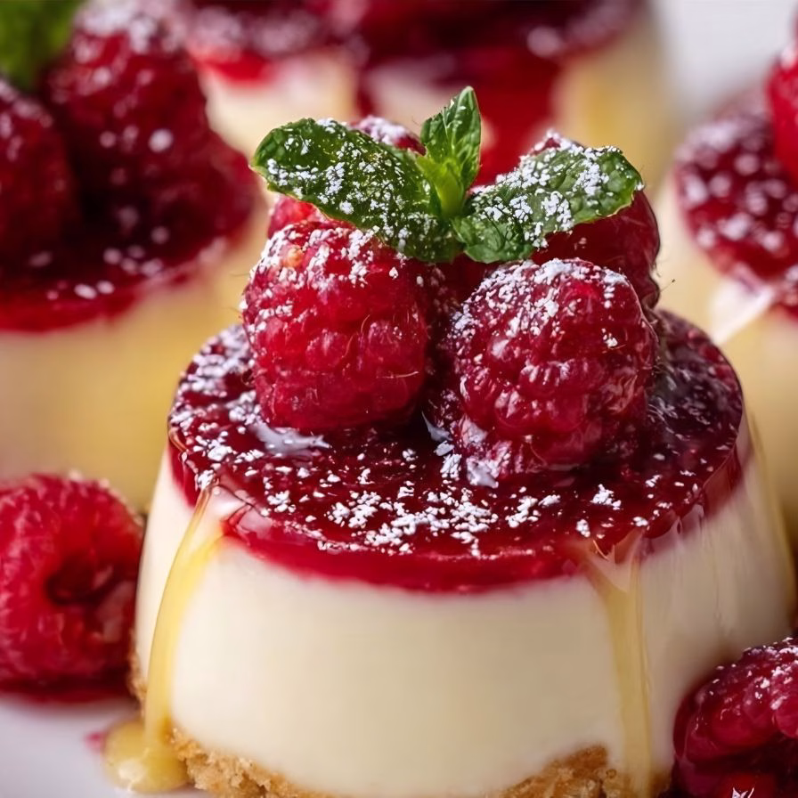 Lemon Raspberry Ruby Glass Cheesecake Domes Delight