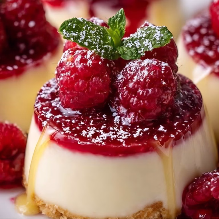 Lemon Raspberry Ruby Glass Cheesecake Domes Delight