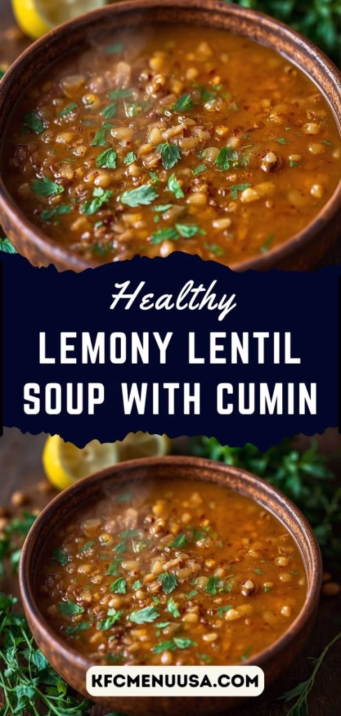 Lemony Lentil Soup With Cumin Recipe