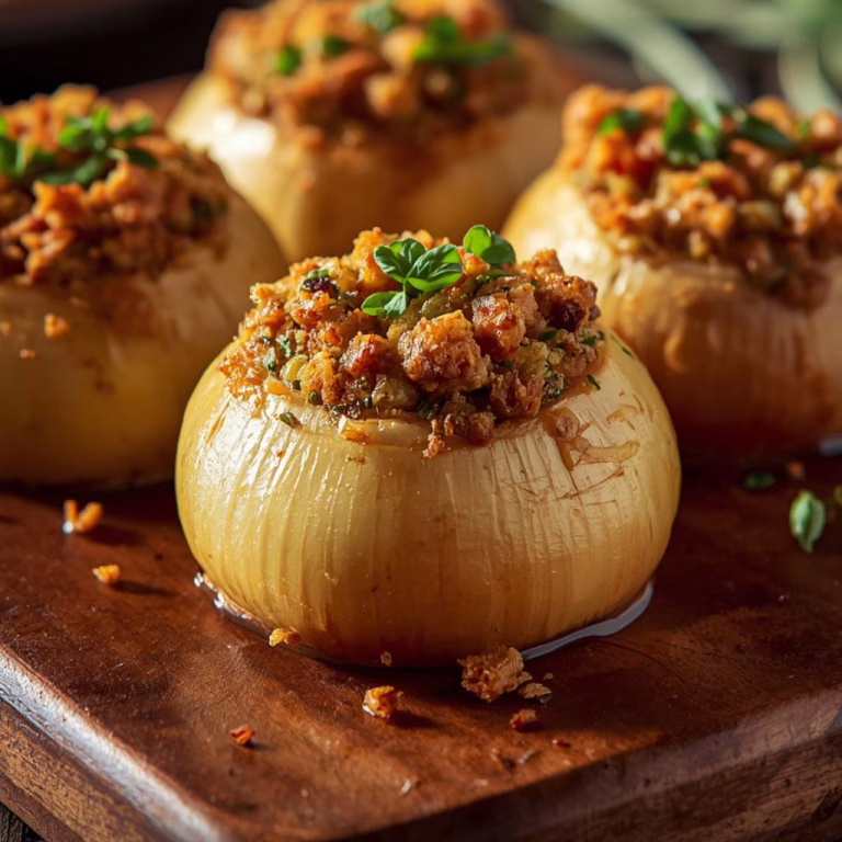 Mediterranean Stuffed Baked Onions Recipe