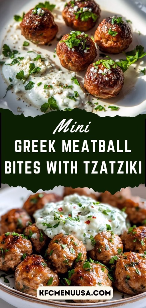 Mini Greek Meatball Bites with Tzatziki Recipe