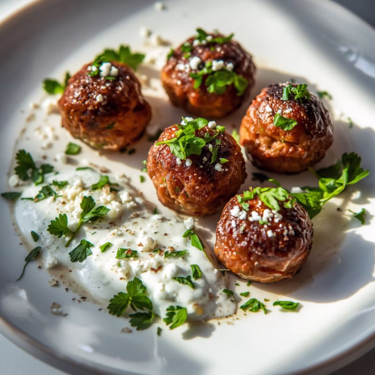 Mini Greek Meatball Bites with Tzatziki Recipe
