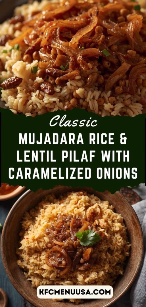 Mujadara Rice and Lentil Pilaf with Caramelized Onions Recipe