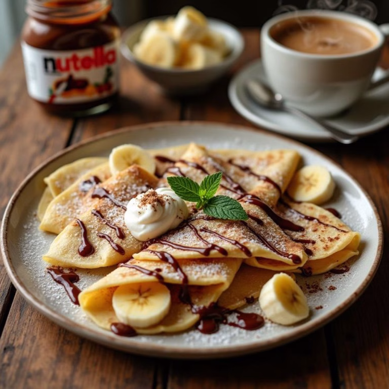 Nutella and Banana Stuffed Crepes Recipe
