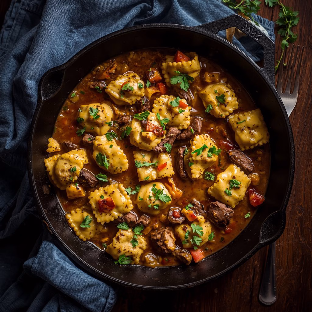 One-Pan Cowboy Butter Tortellini Steak Bites Recipe