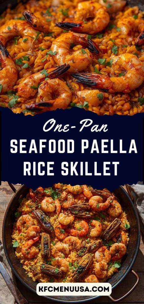 One-Pan Seafood Paella Rice Skillet Recipe