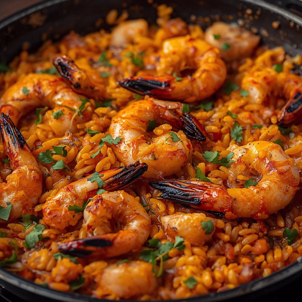 One-Pan Seafood Paella Rice Skillet Recipe