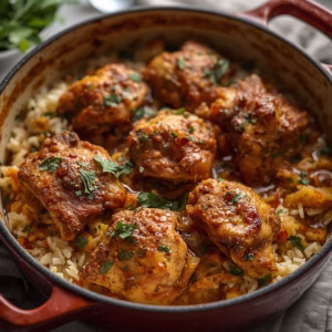 One-Pot Crispy Chicken and Rice Recipe