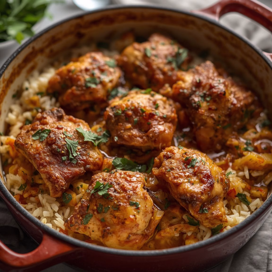 One-Pot Crispy Chicken and Rice Recipe