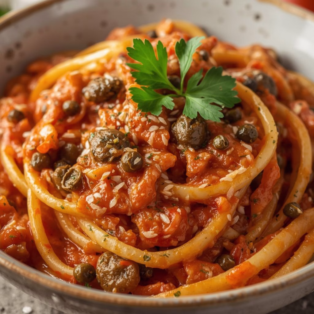 Pasta Puttanesca with Anchovies Recipe