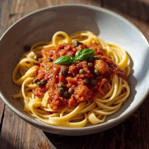 Pasta Puttanesca with Anchovies Recipe