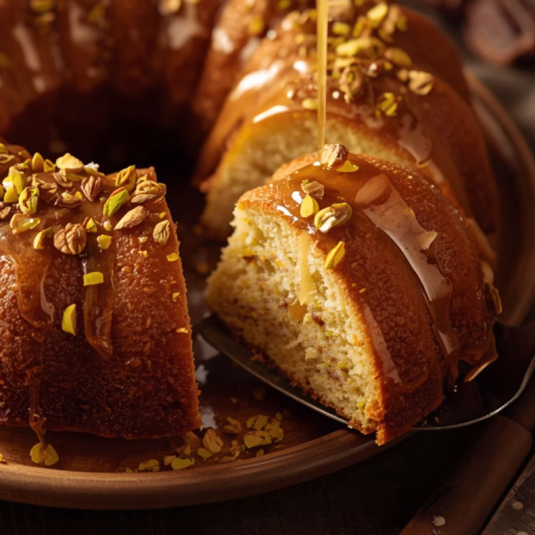 Moist Pistachio Date Honey Cake Recipe