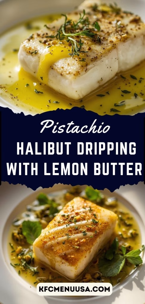 Pistachio Halibut Dripping with Lemon Butter recipe