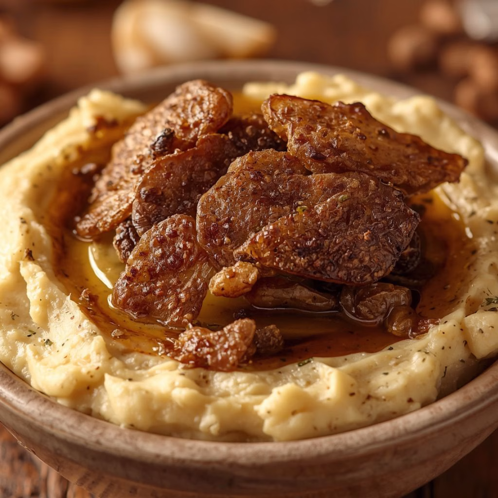 Portobello & Hummus Mash Recipe