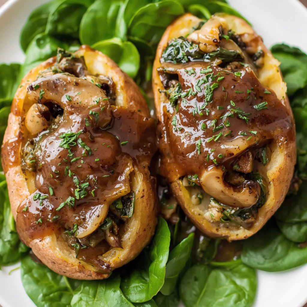Potatoes with Spinach Mushroom Recipe