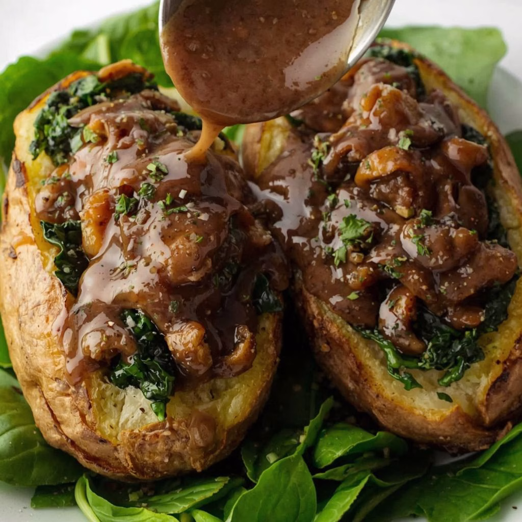 Potatoes with Spinach Mushroom Recipe