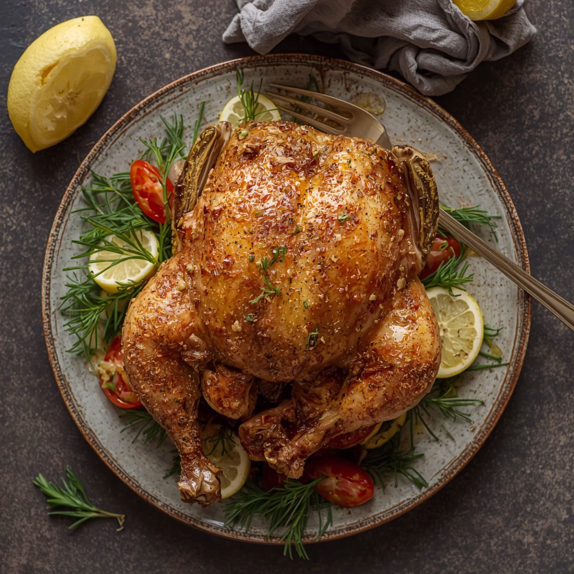 Roast Tarragon Chicken with Crispy Skin Recipe
