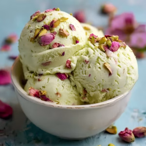 Rose Pistachio Cheesecake Ice Cream Recipe