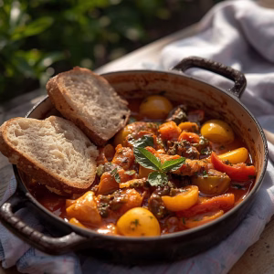 Rustic Ratatouille With Crusty Bread Recipe
