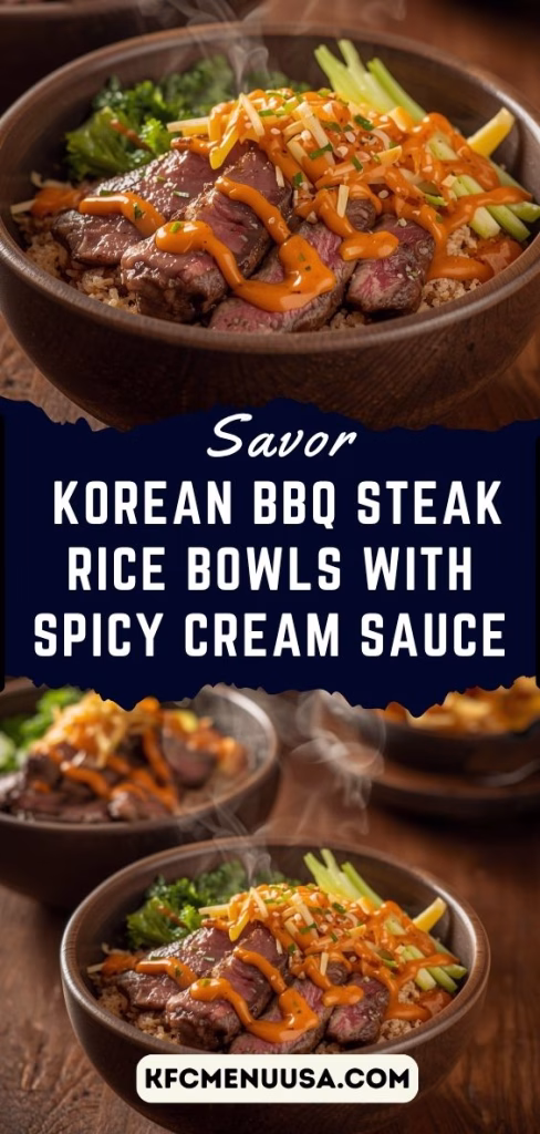 Savor Korean BBQ Steak Rice Bowls with Spicy Cream Sauce Recipe