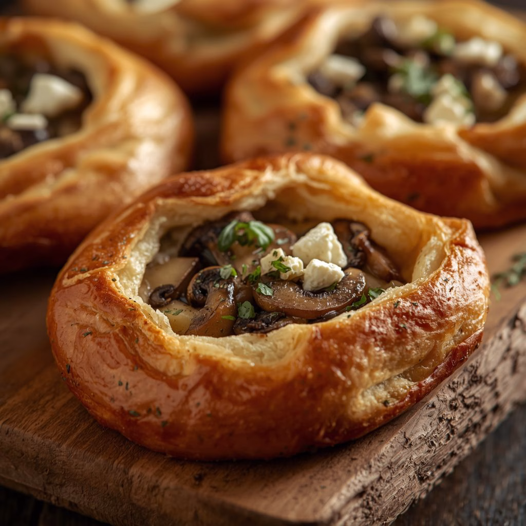 Savory Mushroom & Feta Puff Pastry Braid Recipe