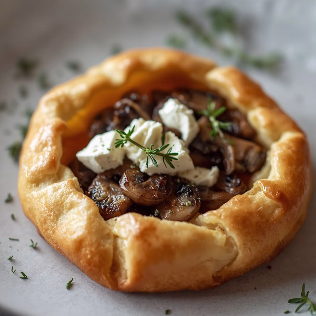 Savory Mushroom & Feta Puff Pastry Braid Recipe