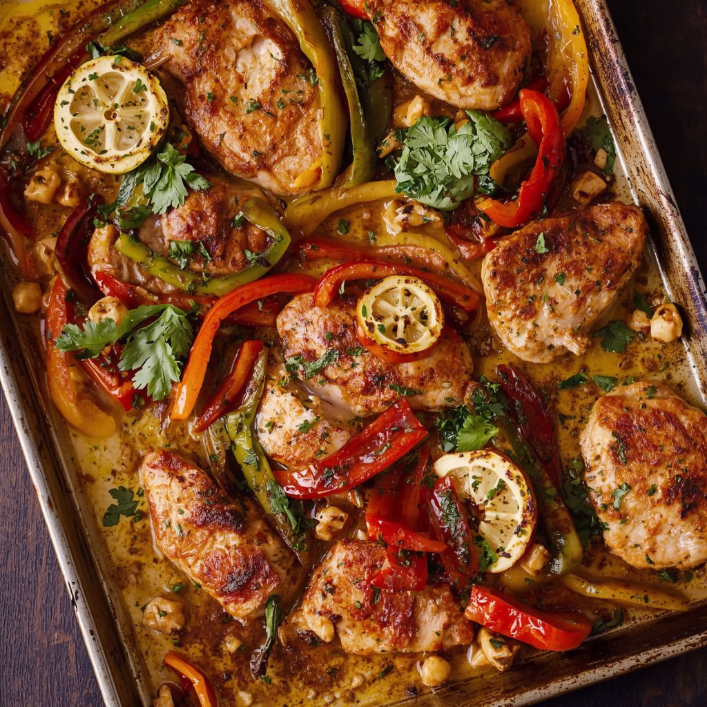 Crispy Sheet-Pan Chicken and Peppers Recipe