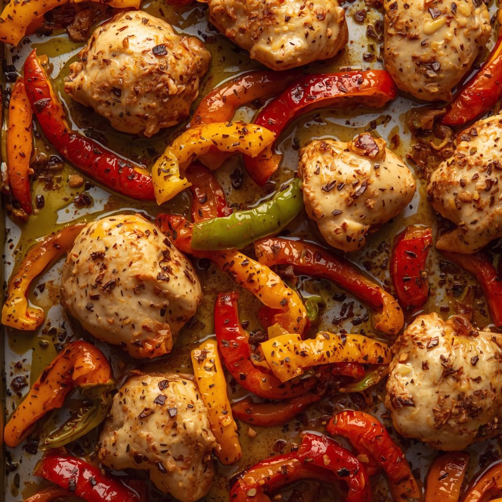 Sheet-Pan Chicken and Peppers Recipe