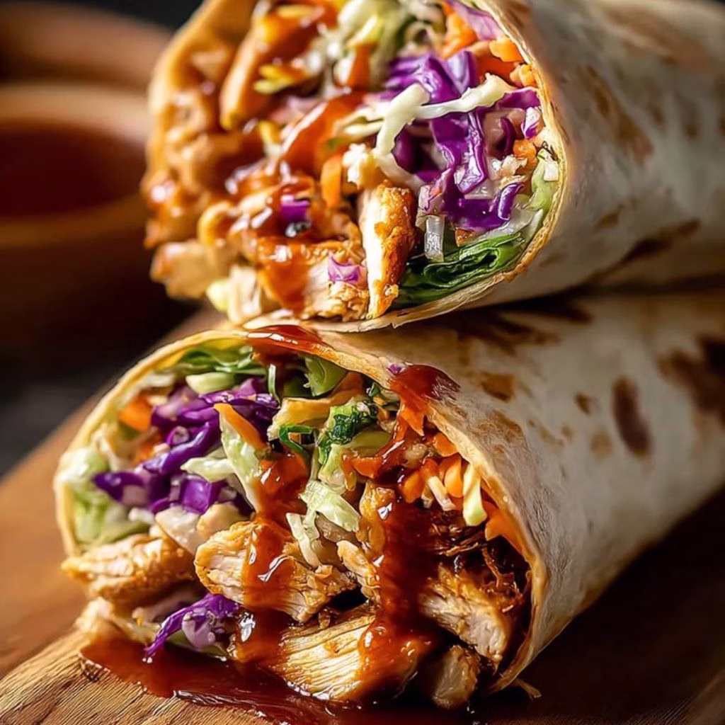 Smoky BBQ Chicken & Crunchy Coleslaw Wraps Recipe