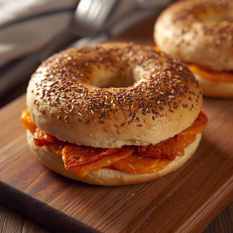 Spicy Chorizo and Pepper Jack Breakfast Bagel Recipe