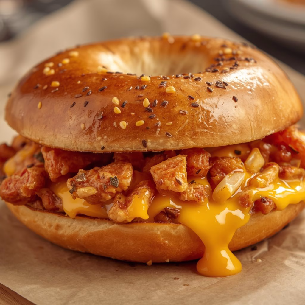 Spicy Chorizo and Pepper Jack Breakfast Bagel Recipe