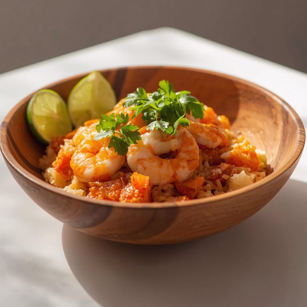 Spicy Shrimp Rice Bowl with Creamy Sauce Recipe