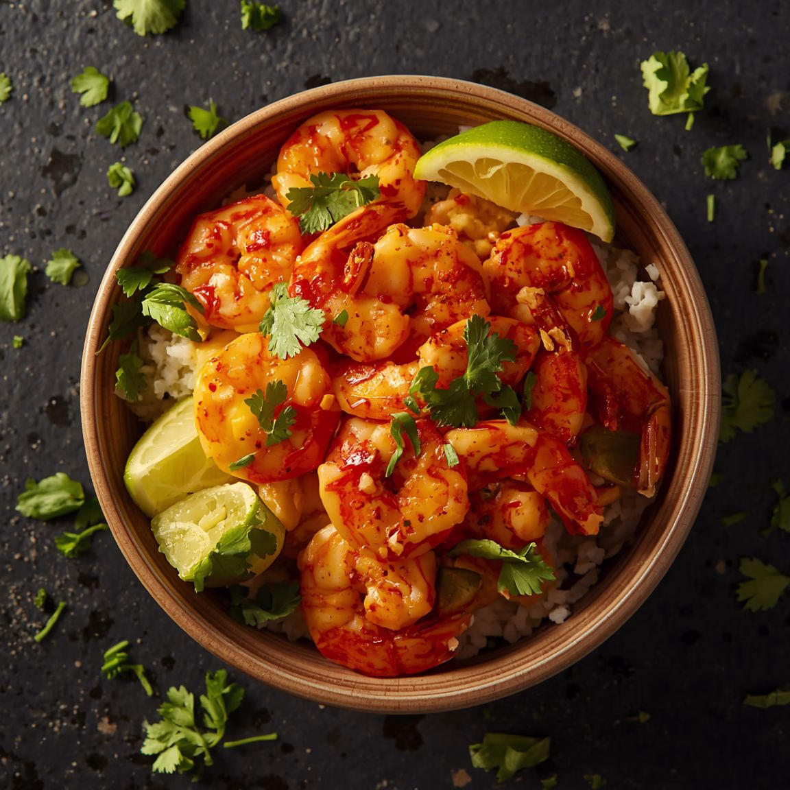 Spicy Shrimp Rice Bowl with Creamy Sauce Recipe