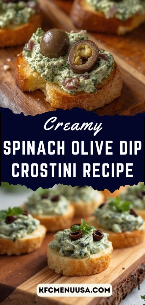 Spinach Olive Dip Crostini Recipe