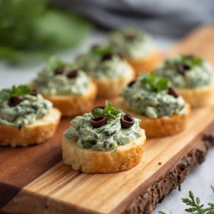 Spinach Olive Dip Crostini Recipe