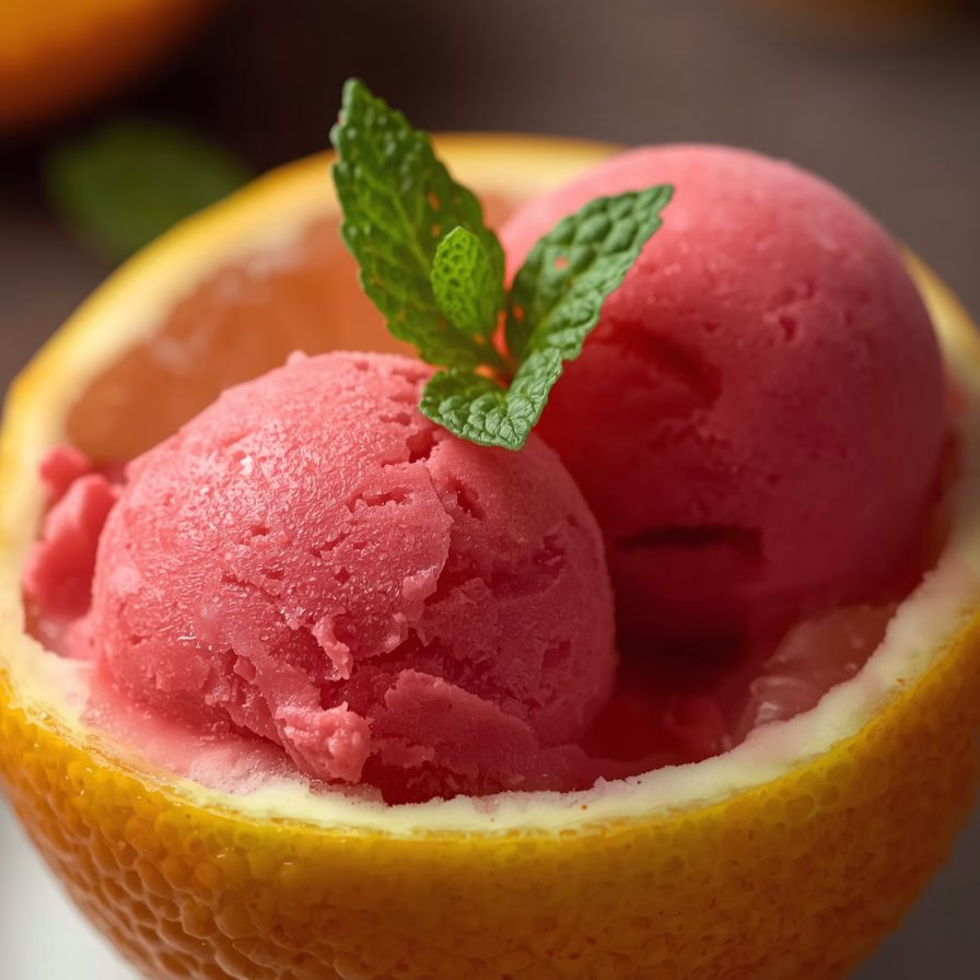 Strawberry Lemon Mint Sorbet Recipe