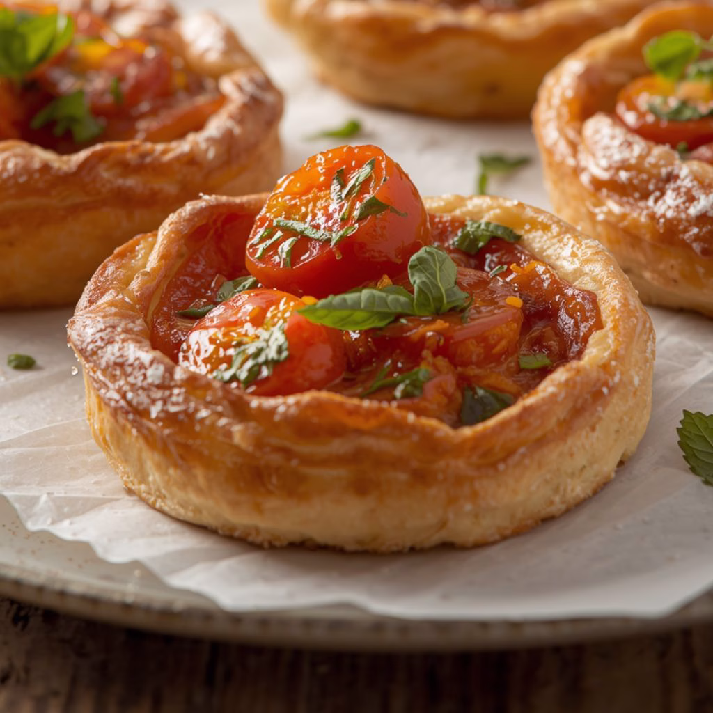 Tomato Tartlets with Puff Pastry Recipe